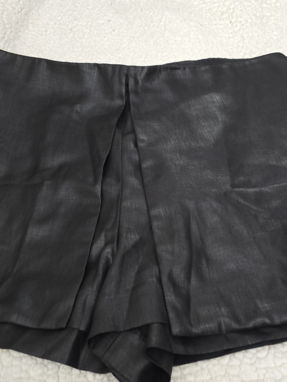 BCBGMaxAzria Black Satin-Look Circle Skirt